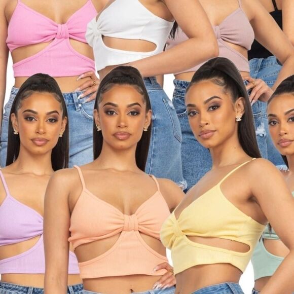 white spaghetti strap fashion top - Picture 1 of 9